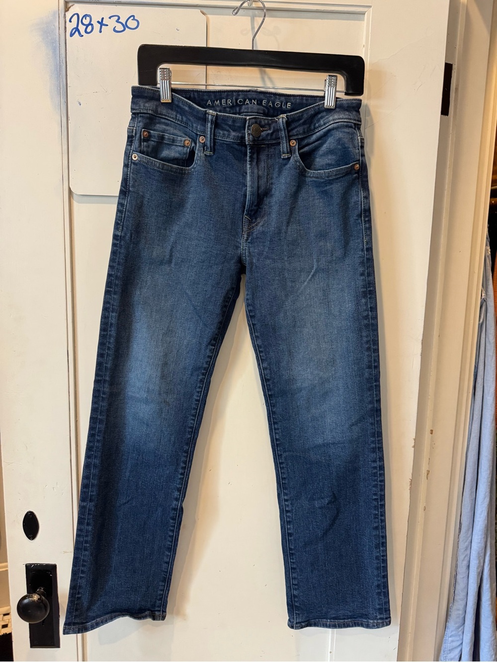 American Eagle Outfitters Men's Dark Blue Straight Jeans